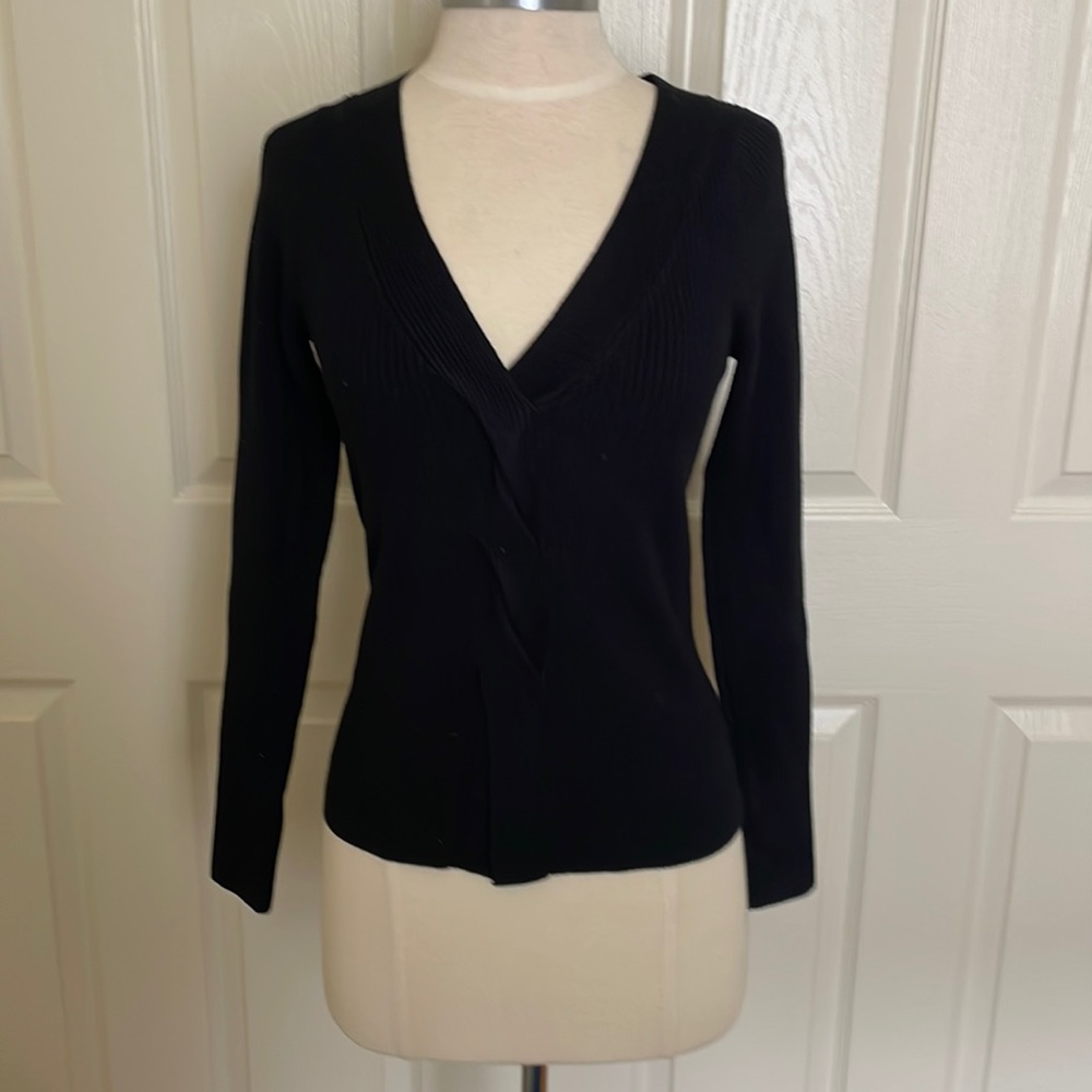 Express Black Ribbed Top Size Small